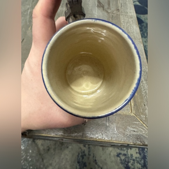 Vintage DBGM West German Pewter Lidded Beer Steins Blue/white - Picture 7 of 8